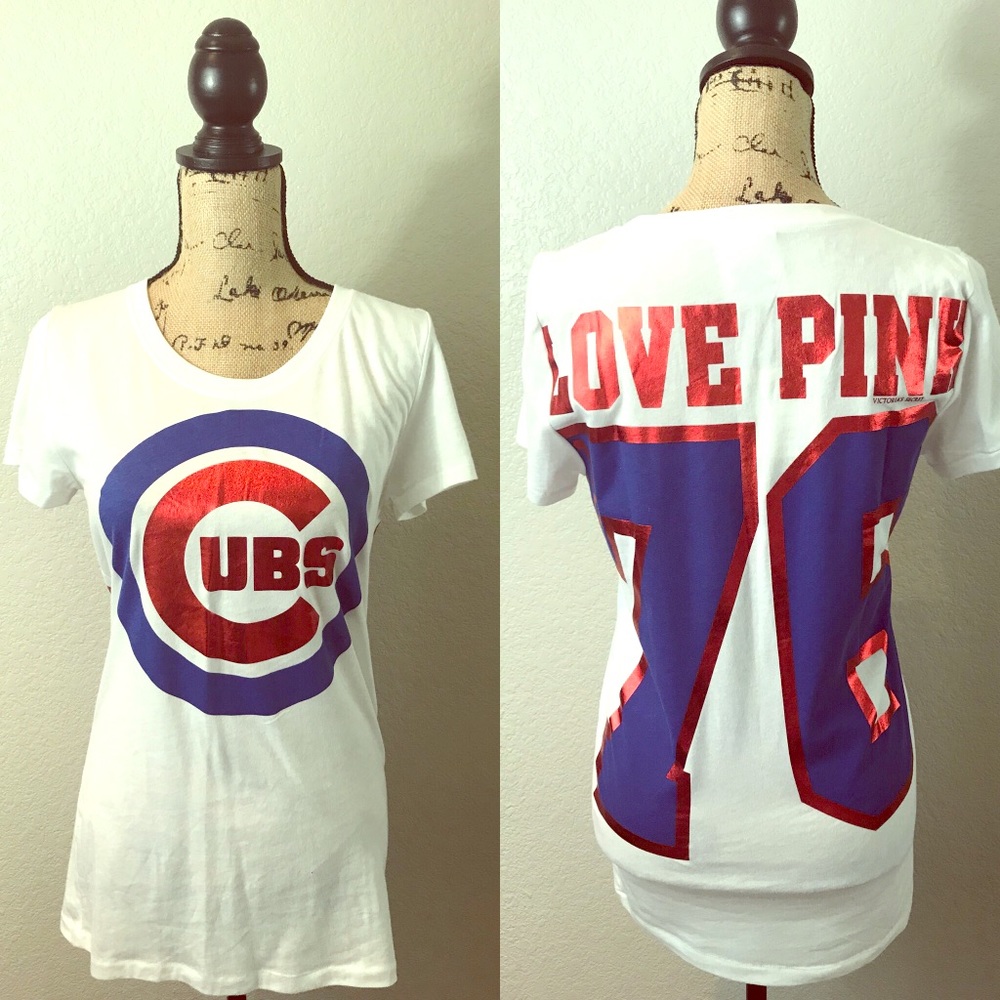Cubs shirt with metallic lettering by PINK Sz L